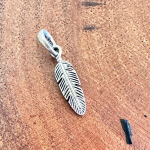 PANDORA Sterling Silver S925 Feather Charm